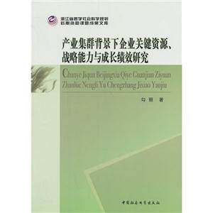 产业集群背景下企业关键资源.战略能力与成长绩效研究