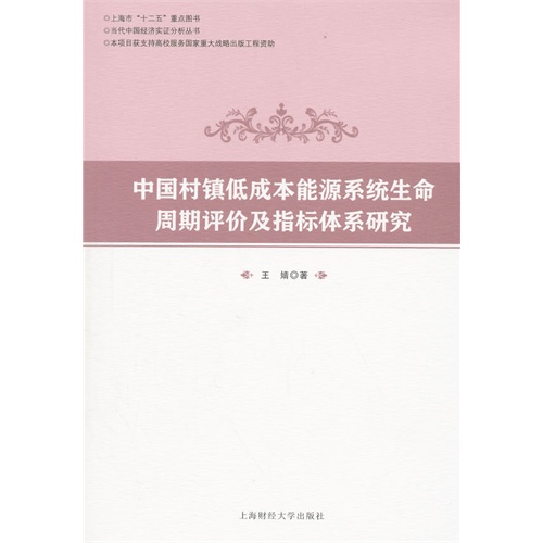 中国村镇低成本能源系统生命周期评价及指标体系研究