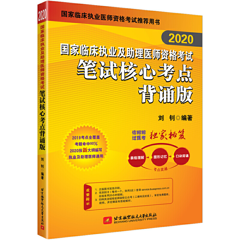 2020昭昭国家临床执业及助理医师资格考试笔试核心考点(背诵版)