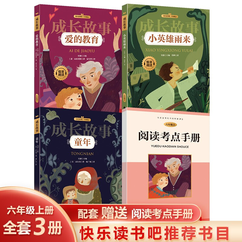 快乐读书吧六年级上.成长故事--爱的教育 小英雄雨来 童年(全3册)