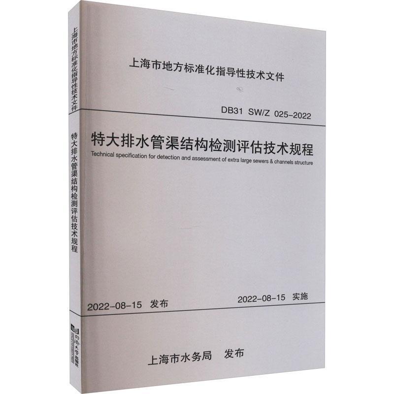 特大排水管渠结构检测评估技术规程(上海市地方标准化指导性技术文件)