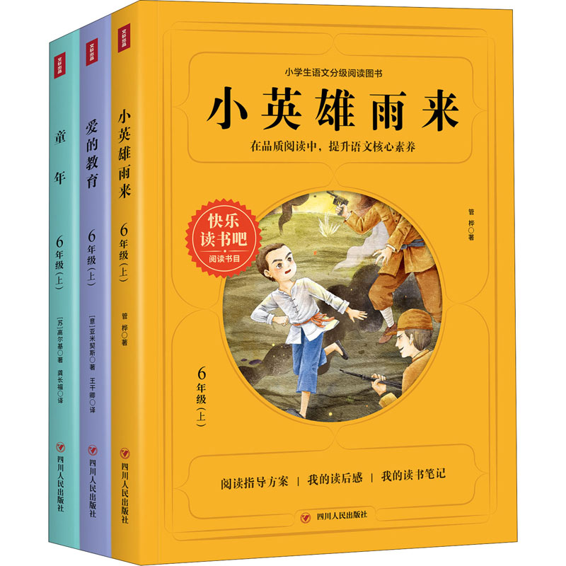 快乐读书吧 6年级上 童年+小英雄雨来+爱的教育(全3册)