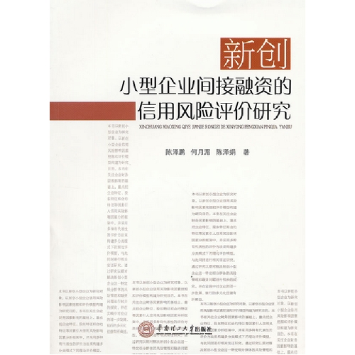 新创小型企业间接融资的信用风险评价研究