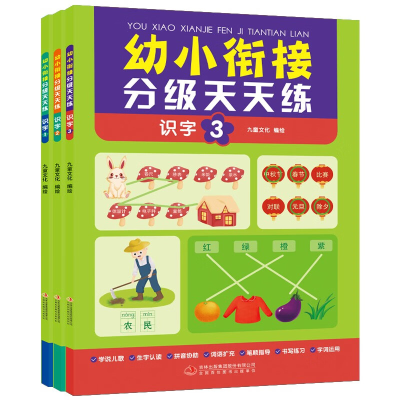 幼小衔接分级天天练-识字 全3册 